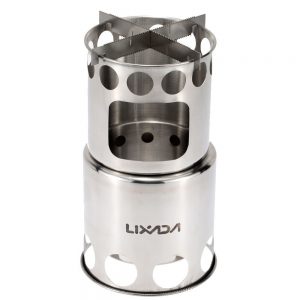 Lixada Portable Stainless Steel Wood Stove Lightweight Camping Cooking Burner.